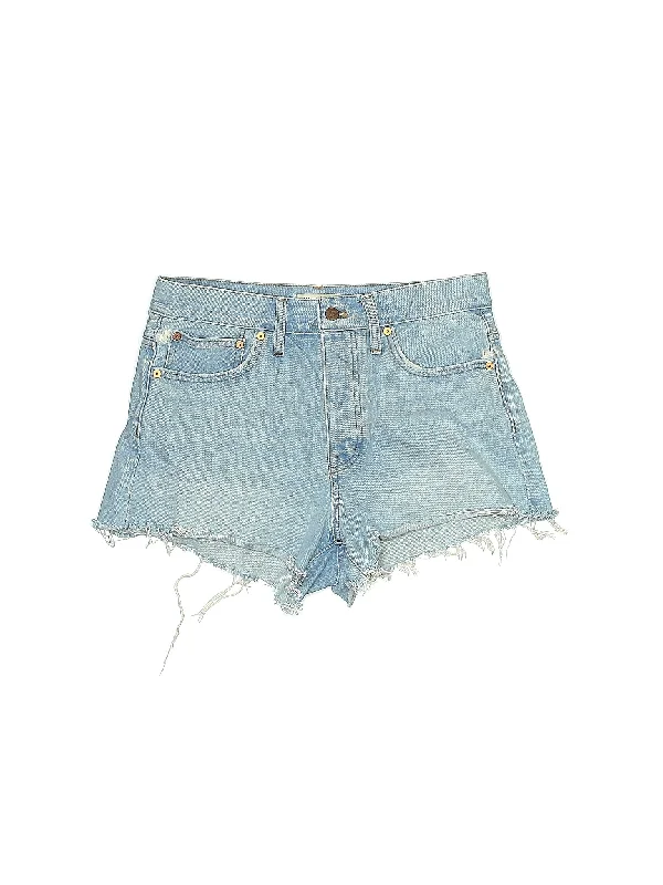 High-Rise Denim Shorts in Light Wash