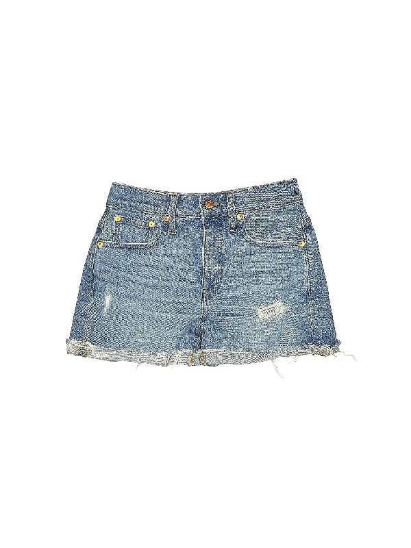 Mid-Rise Denim Shorts in Light Wash