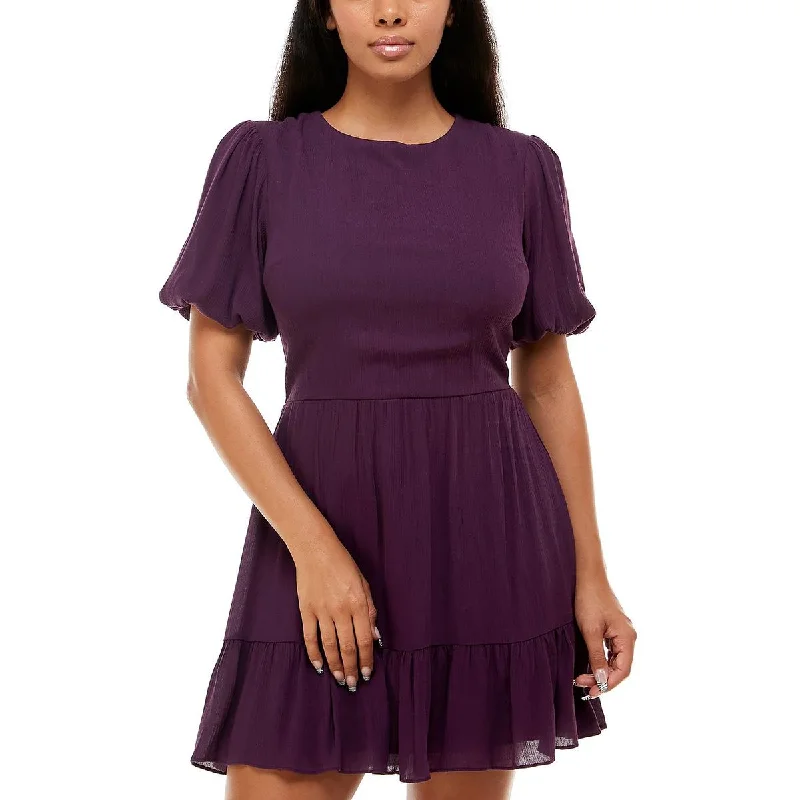 B. Darlin Womens Juniors Cut-Out Smocked Fit & Flare Dress