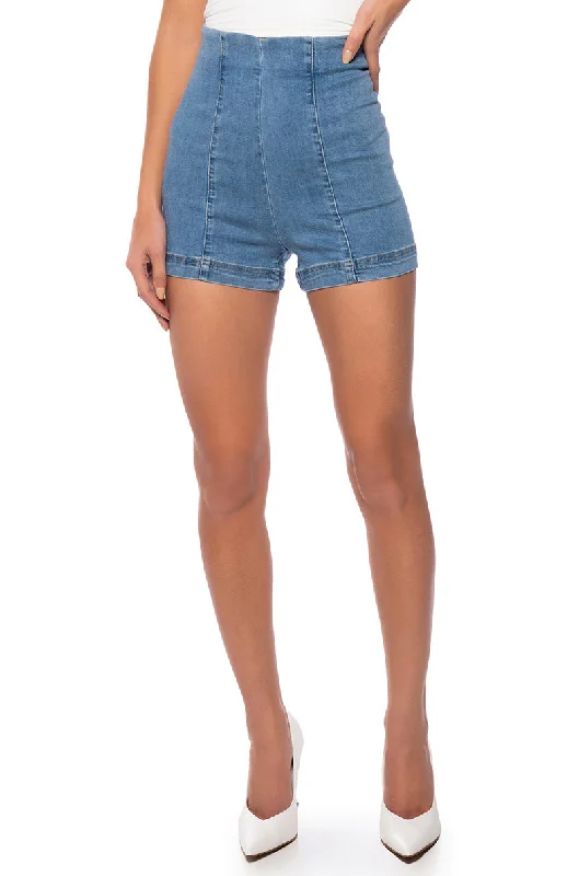 CLUB HIGH WAISTED DENIM SHORTS