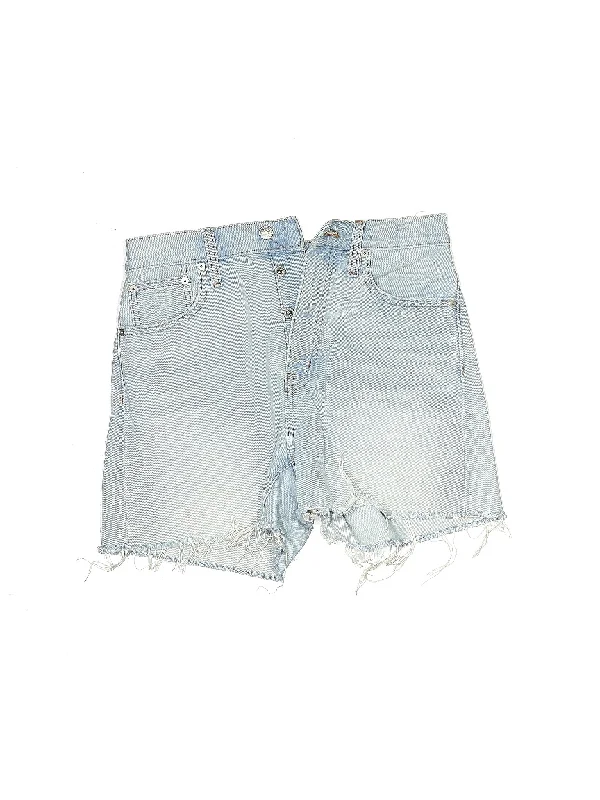 High-Rise Denim Shorts in Light Wash