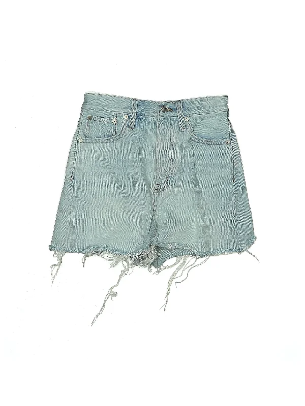 High-Rise Denim Shorts in Light Wash