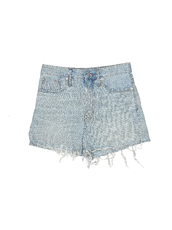 High-Rise Denim Shorts in Light Wash