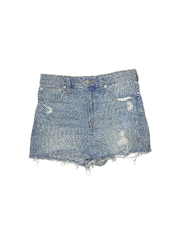 Mid-Rise Denim Shorts in Light Wash